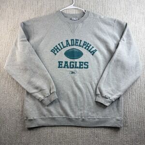 Reebok Philadelphia Eagles Sweatshirt Size Large Vintage Y2K Oversized Crewneck